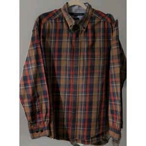 Tommy Hilfiger Men's Large Plaid Shirt Long Sleeve Button Collar Very Nice